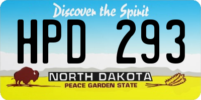 ND license plate HPD293