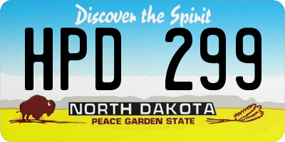 ND license plate HPD299