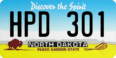 ND license plate HPD301