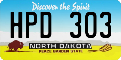 ND license plate HPD303
