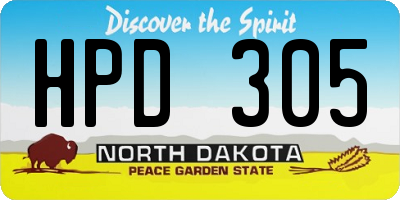 ND license plate HPD305