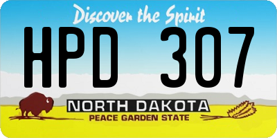 ND license plate HPD307