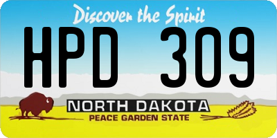 ND license plate HPD309