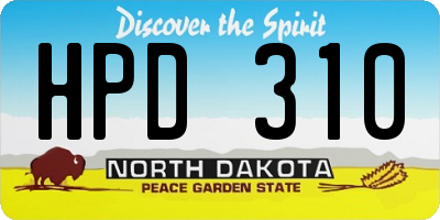 ND license plate HPD310