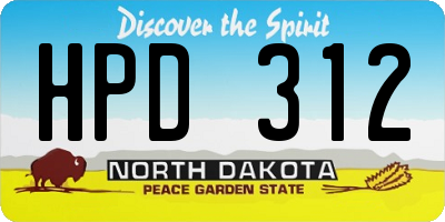 ND license plate HPD312