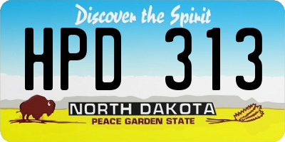 ND license plate HPD313
