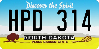 ND license plate HPD314