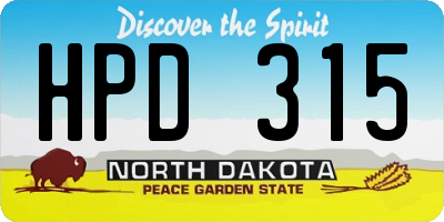 ND license plate HPD315