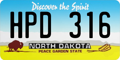ND license plate HPD316