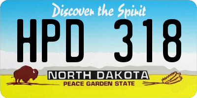 ND license plate HPD318