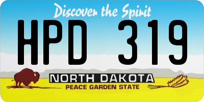 ND license plate HPD319