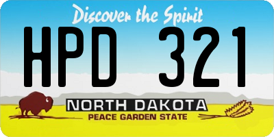 ND license plate HPD321
