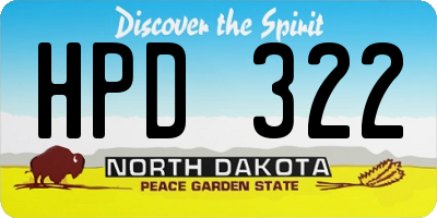 ND license plate HPD322