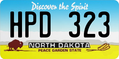 ND license plate HPD323