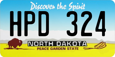 ND license plate HPD324