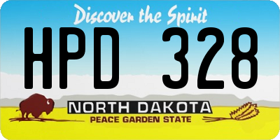 ND license plate HPD328