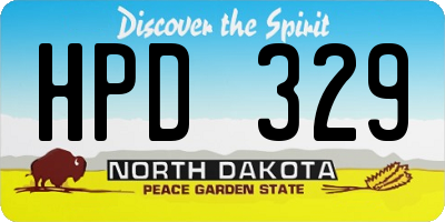 ND license plate HPD329