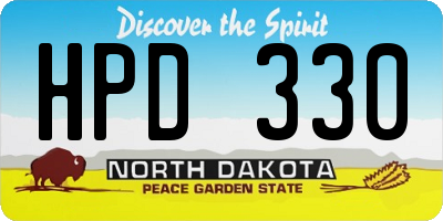 ND license plate HPD330