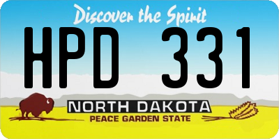 ND license plate HPD331
