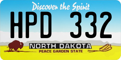 ND license plate HPD332