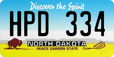 ND license plate HPD334
