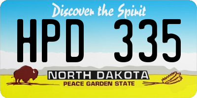 ND license plate HPD335