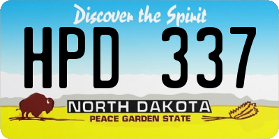 ND license plate HPD337