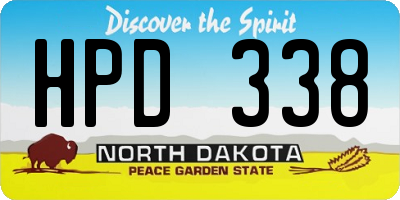 ND license plate HPD338