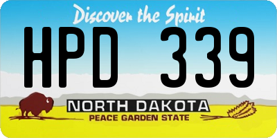 ND license plate HPD339