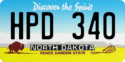 ND license plate HPD340
