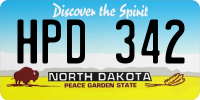 ND license plate HPD342