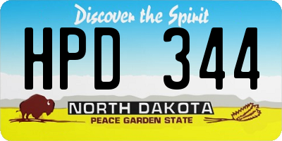 ND license plate HPD344