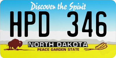 ND license plate HPD346