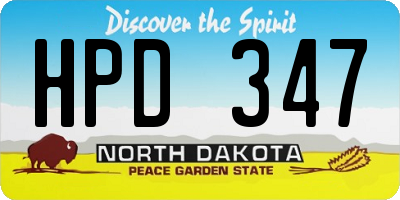 ND license plate HPD347