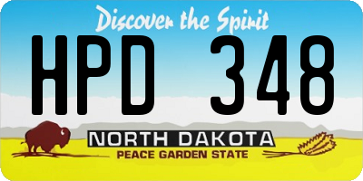 ND license plate HPD348