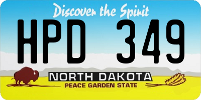ND license plate HPD349