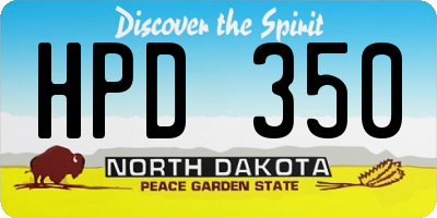 ND license plate HPD350