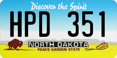 ND license plate HPD351