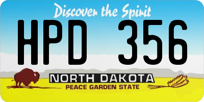 ND license plate HPD356
