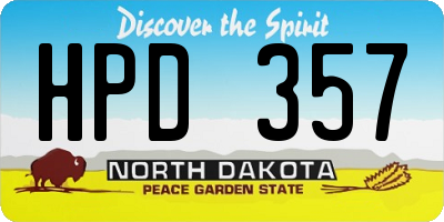 ND license plate HPD357