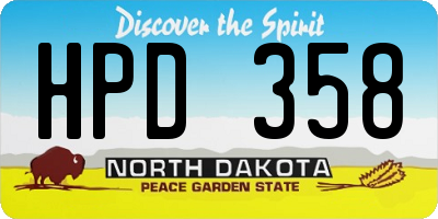 ND license plate HPD358