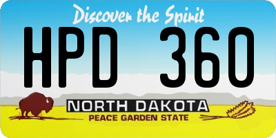 ND license plate HPD360