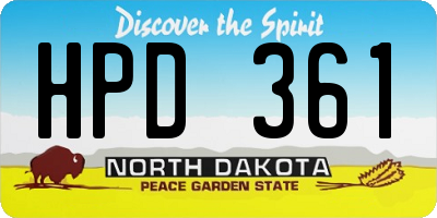 ND license plate HPD361