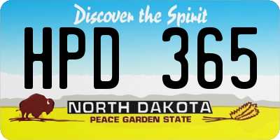 ND license plate HPD365