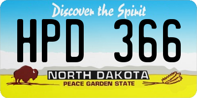 ND license plate HPD366