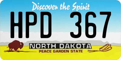 ND license plate HPD367