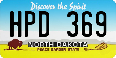 ND license plate HPD369