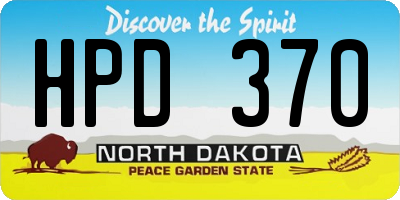 ND license plate HPD370