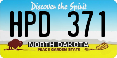 ND license plate HPD371