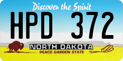 ND license plate HPD372